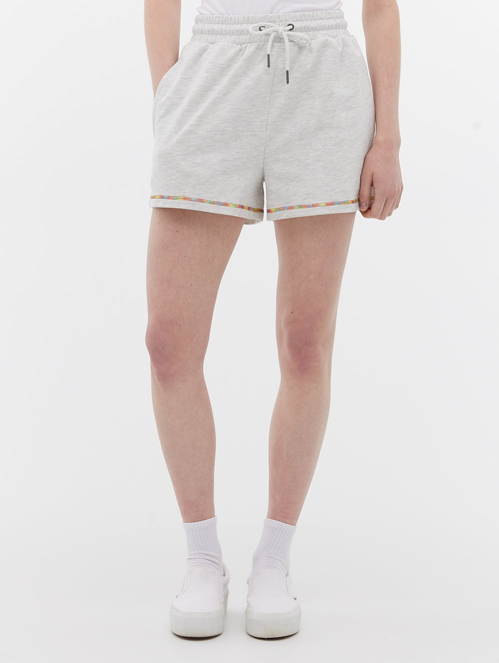 French Terry Shorts with Multi Colour Stitch
