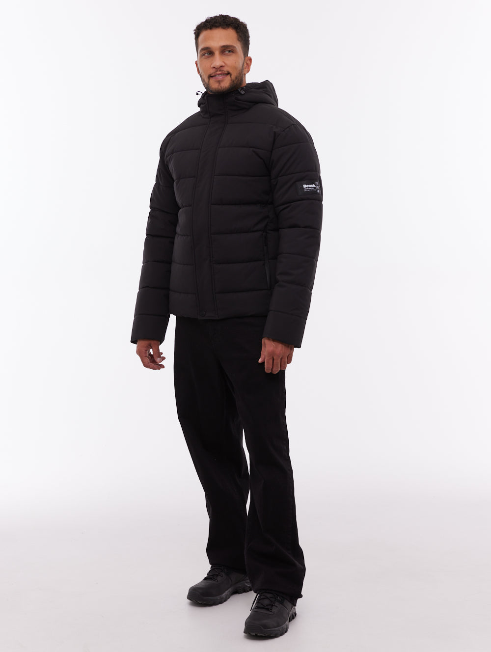 Voroni Hooded Puffer Jacket - Black