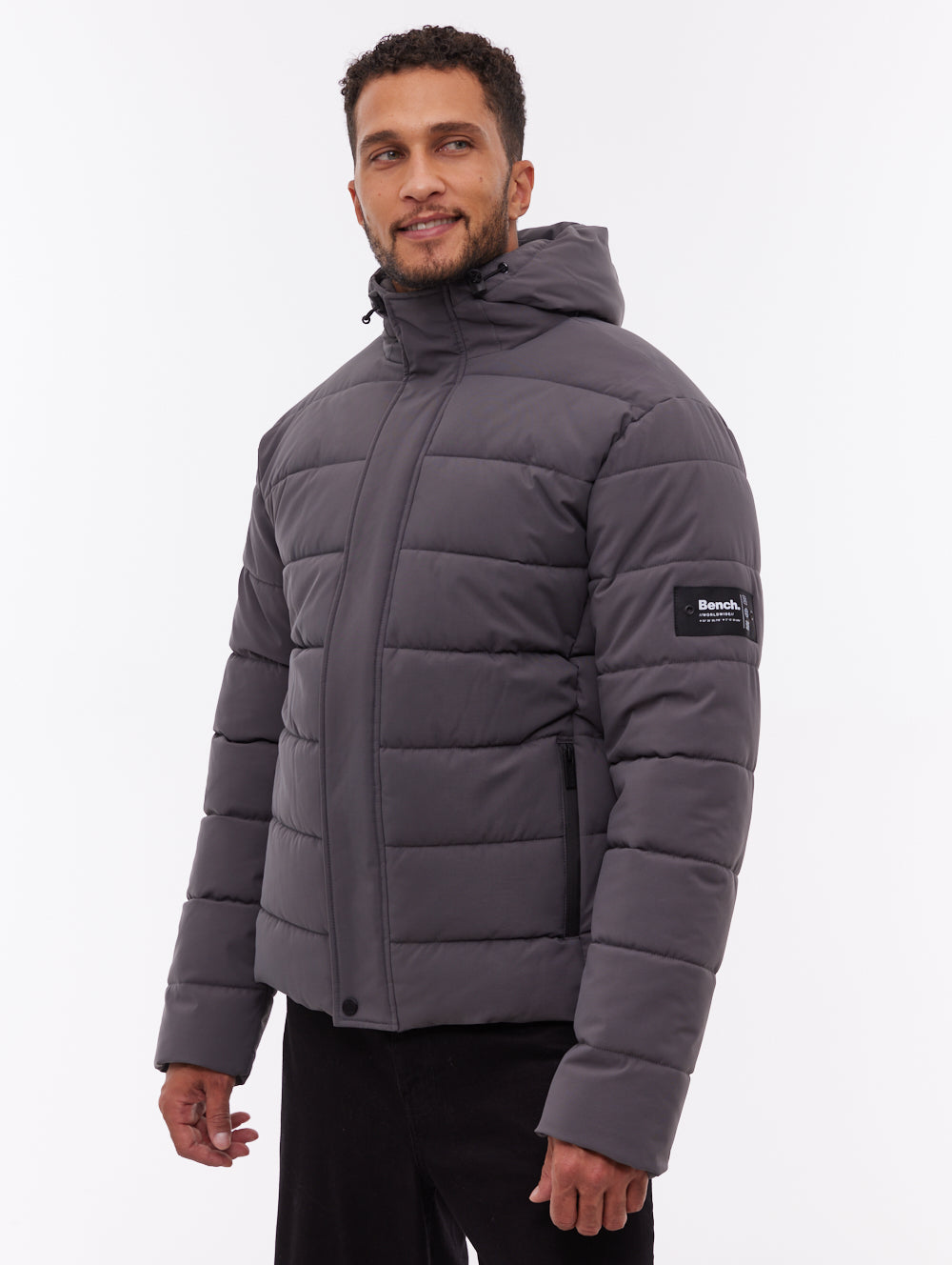 Voroni Hooded Puffer Jacket - Grey