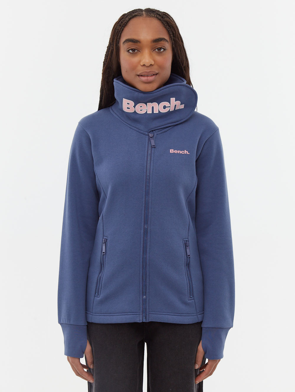 Haylo Wrap Neck Zip-Up