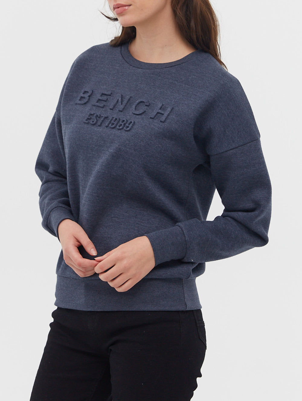 Avyanna Deboss Logo Crew Neck Sweatshirt