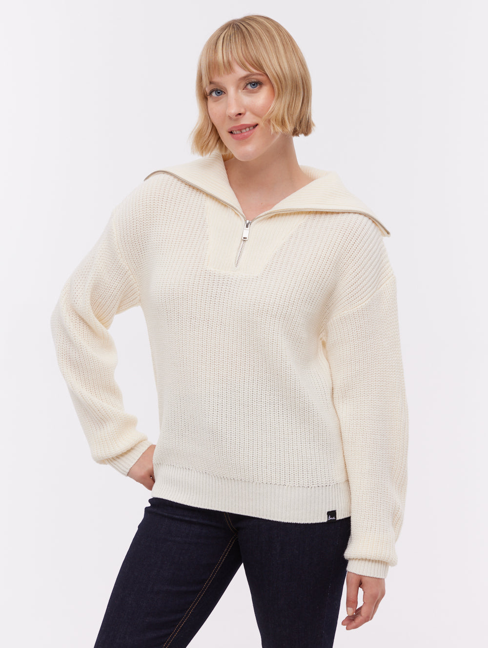 Thurynn Oversize Zippered Funnel Sweater