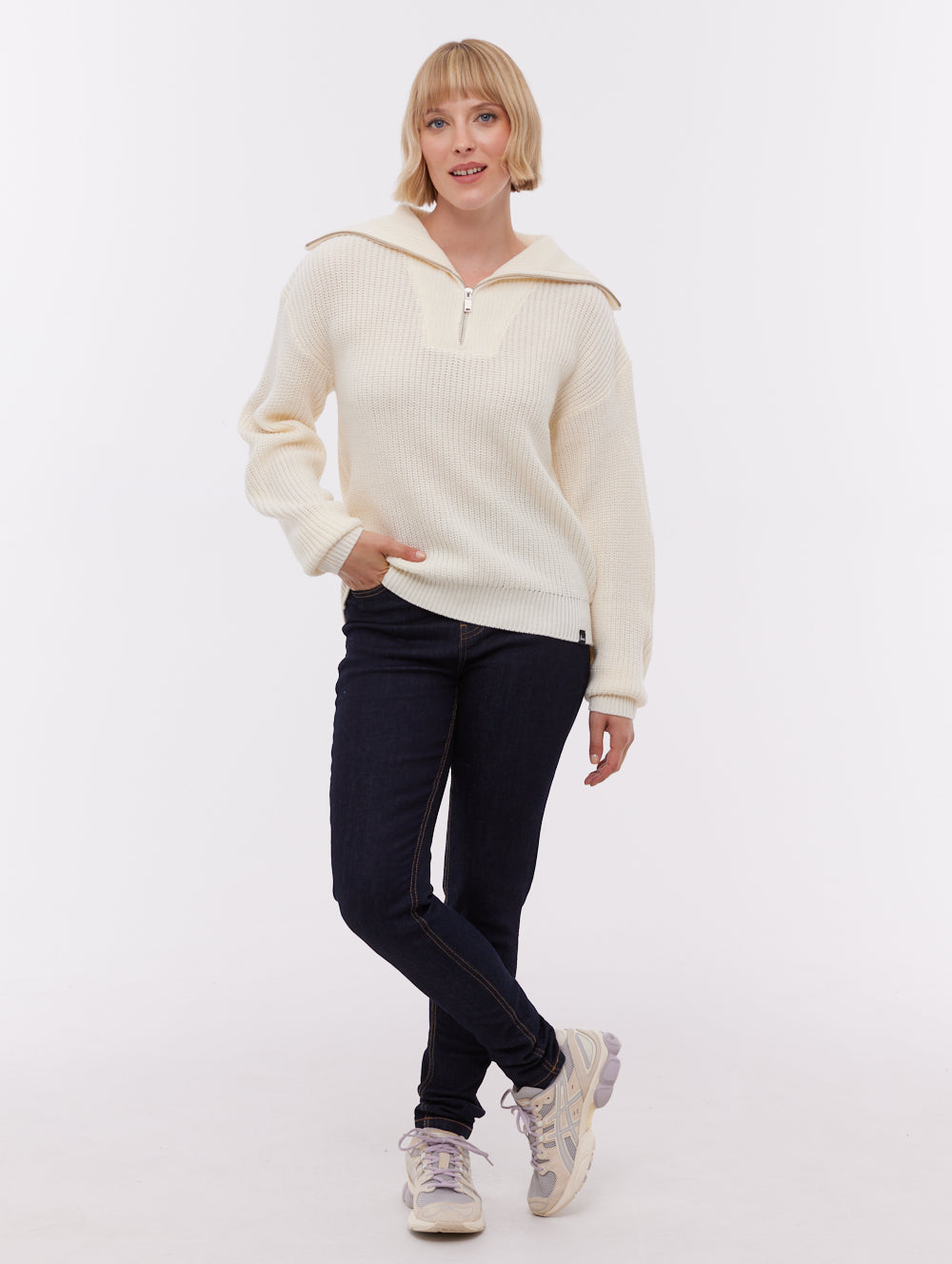 Thurynn Oversize Zippered Funnel Sweater