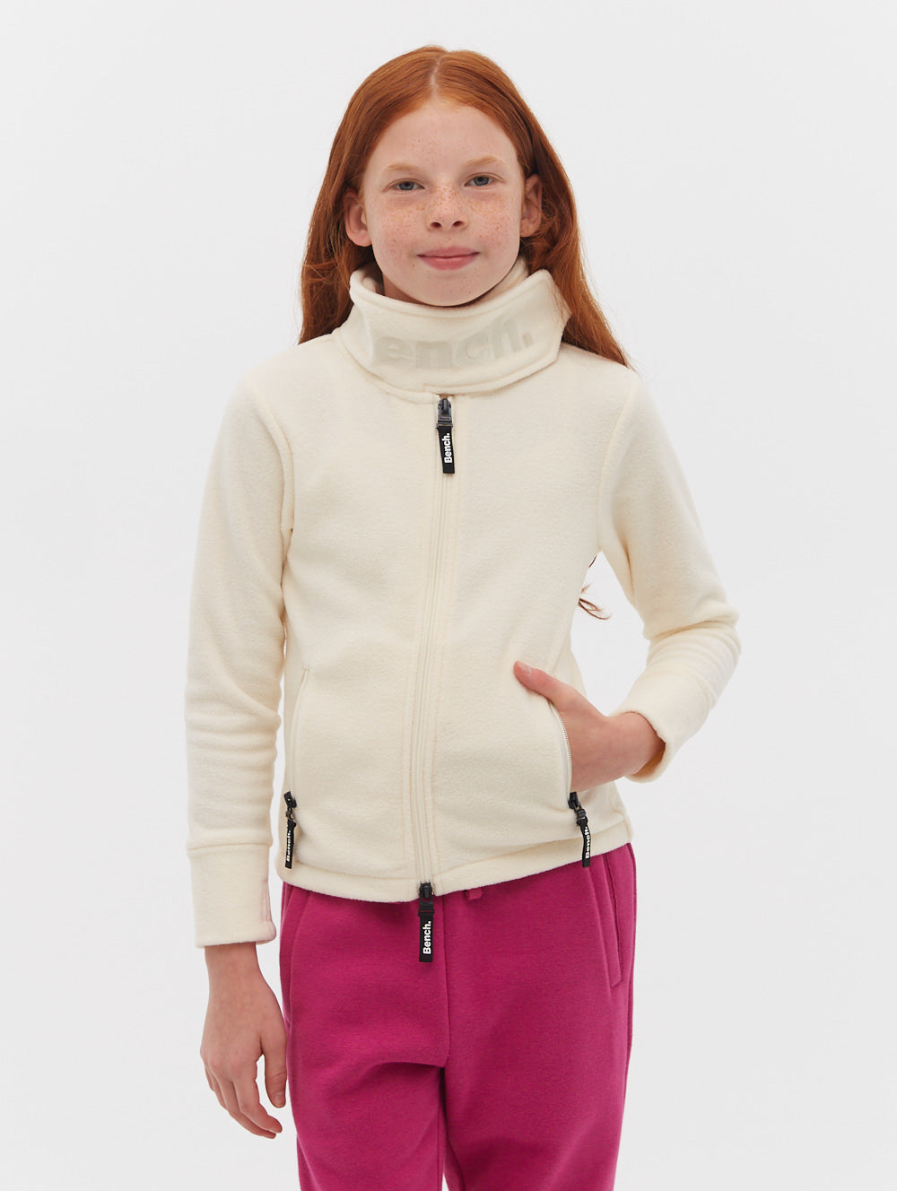 Girls Funnel Microfleece Zip-Up Wrap Neck - BN5E121610